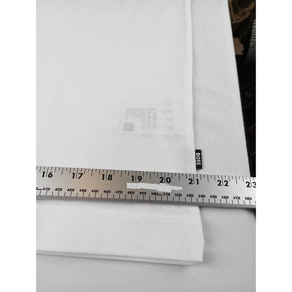 Hugo Boss Black Label Men's White Parlay 211 Tipped Short Sleeve Polo Shirt Sz L - Picture 12 of 16